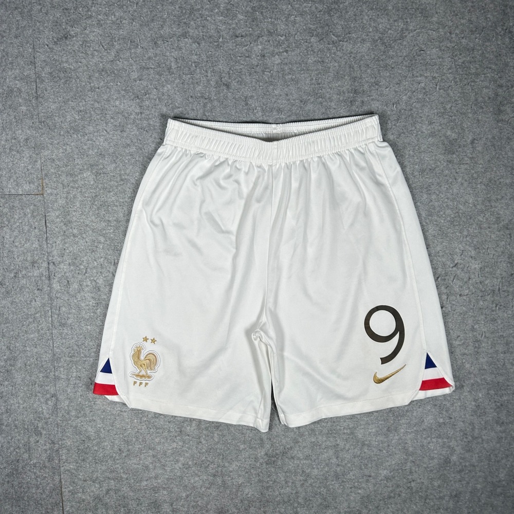 Nike France Soccer Shorts Men XL White FFF World Cup 2022 Giroud 9 Soccer Jersey
